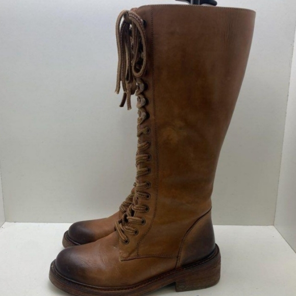 Vintage Foundry Brown Leather boots size 7 - Picture 4 of 8